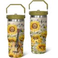 thumbnail image 2 of Sunflower Cup 30oz,Sunflowe Lovers Gifts for Women Funny Birthday Gift for Youth Kids Travel Coffee Mug Cup Stainless Steel Tumbler with Handle, 2 of 6
