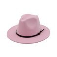 thumbnail image 2 of Ajshakl Bucket Hat, Women'S Wool Felt Outback Hat Panama Wide Brim Women Belt Buckle Fedora, Pink, 2 of 2