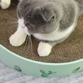 thumbnail image 3 of Cat Toy, Corrugated Cardboard Cat Catnip Scraper Nail Scraper Mat Kitten Bed Toy-Green-Large, 3 of 5