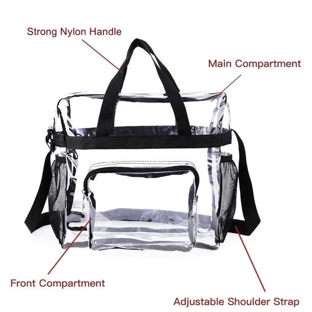 Paddsun 12x12x6 inch PVC Tote Pack Bag Transparent See Through