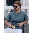 thumbnail image 3 of GENTS BLISS Short Sleeve Henley Men Shirts Crew Neck T shirts for Men Casual Printed Face Shirts for Men, 3 of 7