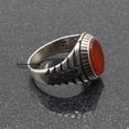thumbnail image 4 of Silver Handmade Ring 925k Sterling Silver Red Carnelian GemStone Ring Men's Ring with Round Stones Outstanding Gift KCR015, 4 of 7