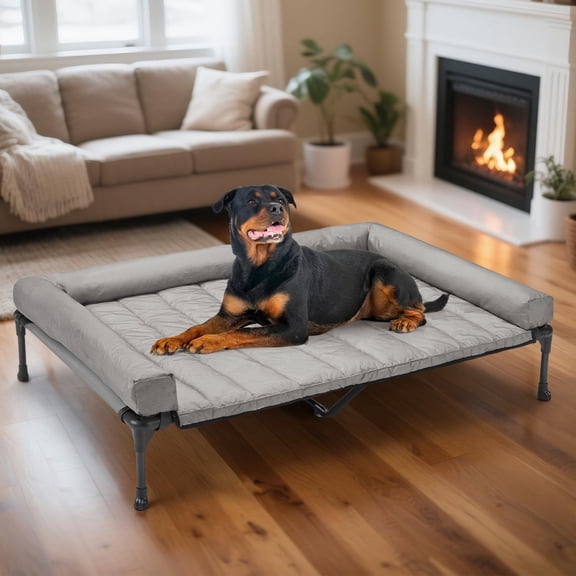 Veehoo Cooling Elevated Dog Bed Waterproof Removable Pillow-Top Mat, Dog Sofa Bed, XLarge, Grey