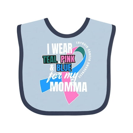 

Inktastic I Wear Teal Pink and Blue For My Momma Gift Baby Boy or Baby Girl Bib