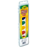 Crayola Artista Semi-Moist Oval Pans Watercolor Set with Brush, 8 Colors