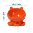 thumbnail image 3 of Lilixerw Large Capacity 5.12 Inch Ceramic Cat Bowl with Cat Shaped Design,Elevated Raised Pet Food and Water Dish with Non-Slip Base,Whisker Friendly Design for Easy Feeding,Orange, 3 of 6