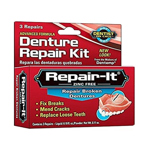 Dentemp Repair It Advanced Formula Denture Repair Kit, Repairs, 3 Ea, 6 Pack