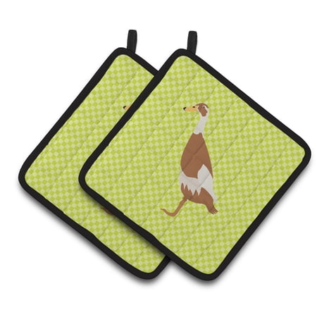 Caroline s Treasures Indian Runner Duck Green Pair of Pot Holders