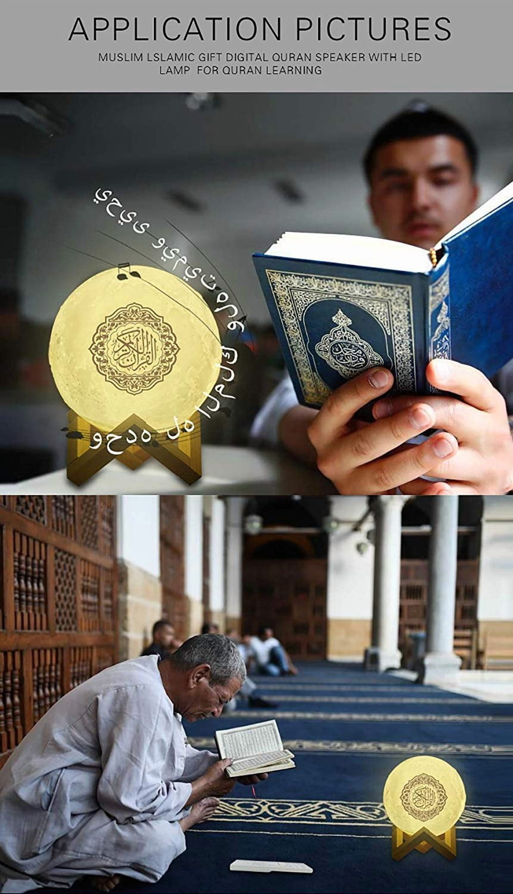 Quran Speaker,Starry Moon Lamp Bluetooth Speaker Quran Cuba with APP Control，Quran Recitation, Eid Mubarak hajj Gifts (Moon) Brand: Generic