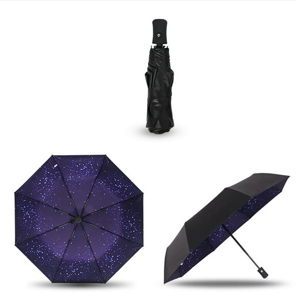Summer Savings Clearance! EINCcm Compact Umbrella Compact Travel Umbrella, Creative Starrys Umbrella, Windproof Waterproof Stick Umbrella Anti-UV Protection Golf Umbrella, Black