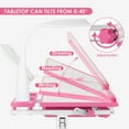 thumbnail image 4 of Artist Hand Kids Study Desk and Chair Set Height Adjustable Children Table Large Writing Board Desk with LED Lamp, Pull Out Drawer, Bookstand (Pink), 4 of 9