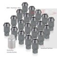 thumbnail image 3 of AJP Distributors Universal JDM Sport M12 X 1.5MM Thread Pitch 20-Pieces Hexagonal T-6061 Aluminum Open End Wheels Rims Tuner Lug Nuts Set Kit Anodized Gunmetal w/ Socket Adapter Key, 3 of 4