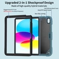 thumbnail image 3 of Elehold Rugged Hybrid Case Compatible with iPad 10th Generation 10.9" (2022)   with Butterfly  Kickstand Pencil Holder Shoulder Strap Shockproof Anti-Scratch Fashion Case,Darkgreen, 3 of 7