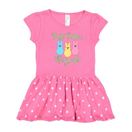 

Inktastic Funny Easter Just Chillin with My Peeps Gift Toddler Girl Dress