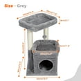 thumbnail image 3 of Schnappi Indoor Cat Tree Tower with Private Cozy Nest, Natural Sisal Scratching Post and Fluffy Ball for Small Cats, Gray, 3 of 5