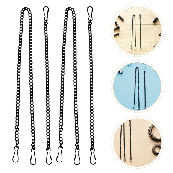 Hemobllo 10Pcs Black Metal Hanging Chain with Hooks for Picture and Poster Display