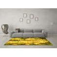 thumbnail image 3 of Ahgly Company Machine Washable Indoor Round Oriental Yellow Industrial Area Rugs, 4' Round, 3 of 4