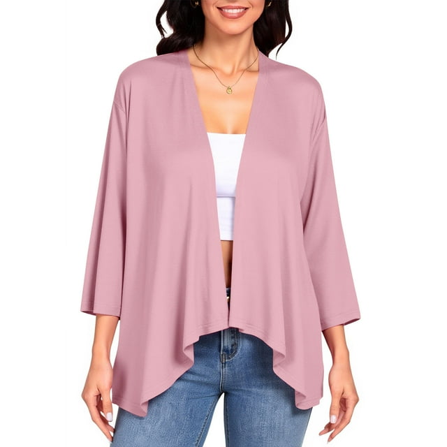 Gpaecead Women's Classic Long Sleeve Cardigan Casual Open Front Solid Loose Cardigans