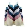 thumbnail image 1 of 6 Pieces Plus Size Wired Full Cup Plain Gentle Push Up Bra D/DD 38DDD (92820-58LE2), 1 of 3