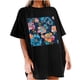 thumbnail image 1 of Faldas Cortas para Mujeres, Impresión de Flores Casual Oversized Camiseta de Manga Corta Top Hecho de 95% Poliéster 5% Spandex para Primavera Verano, Falda Corta de Verano, 1 of 7