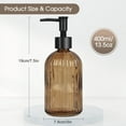 thumbnail image 4 of 2Pack 13 Oz Glass Soap Dispenser , Manual Pump Dispenser,Empty Liquid Container, Refillable Hand Soap Dispenser , Premium Bathroom soap Dispenser for Kitchen & Bathroom , Amber, 4 of 7