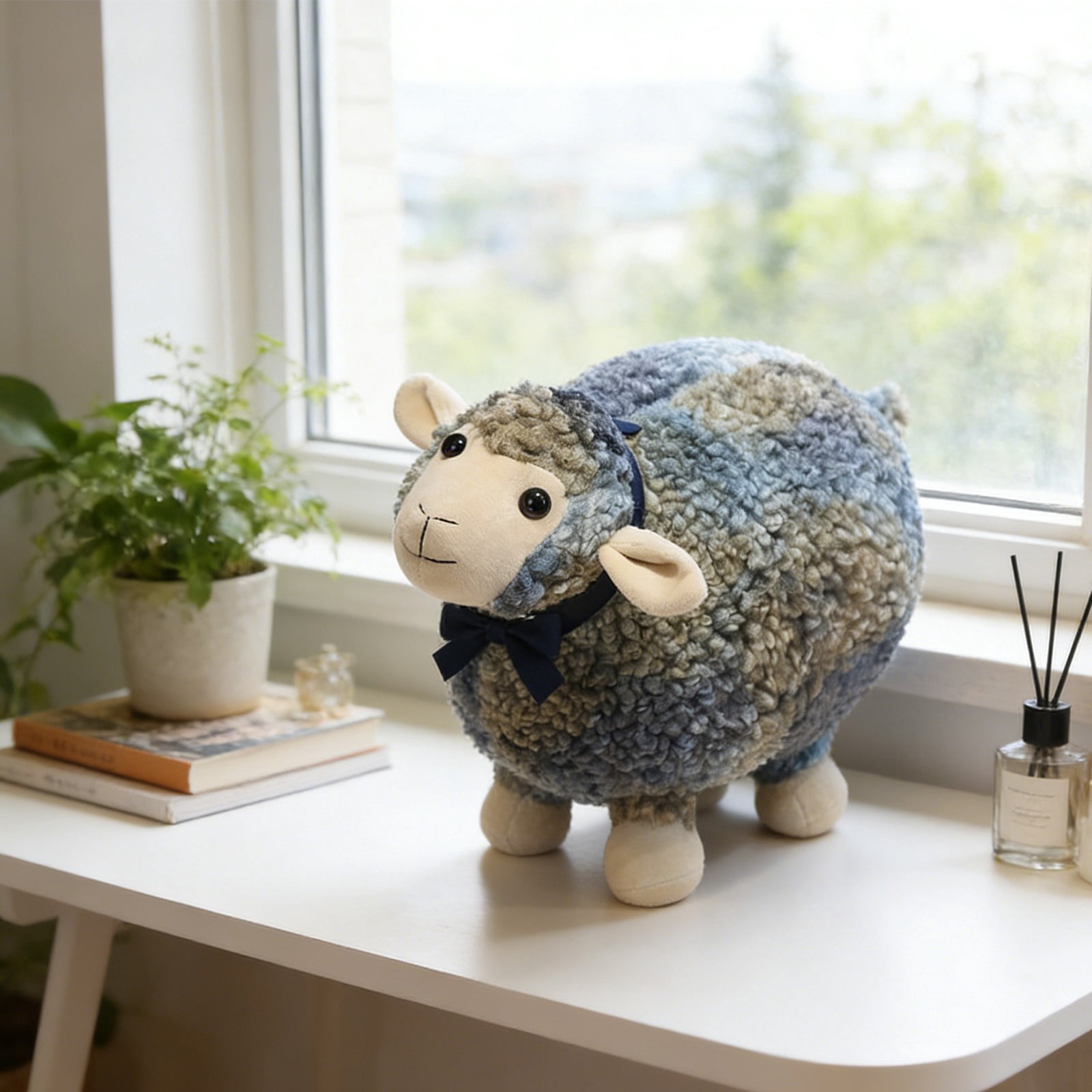 RUIG Lamb Plush Toy, Realistic Sheep Stuffed Animal Toy Characters Stuffed Filled in Limbs 3.9 Inch Soft Huggable for Kids with Stuffed Animals Easter Baptism Gift for Girls Boys