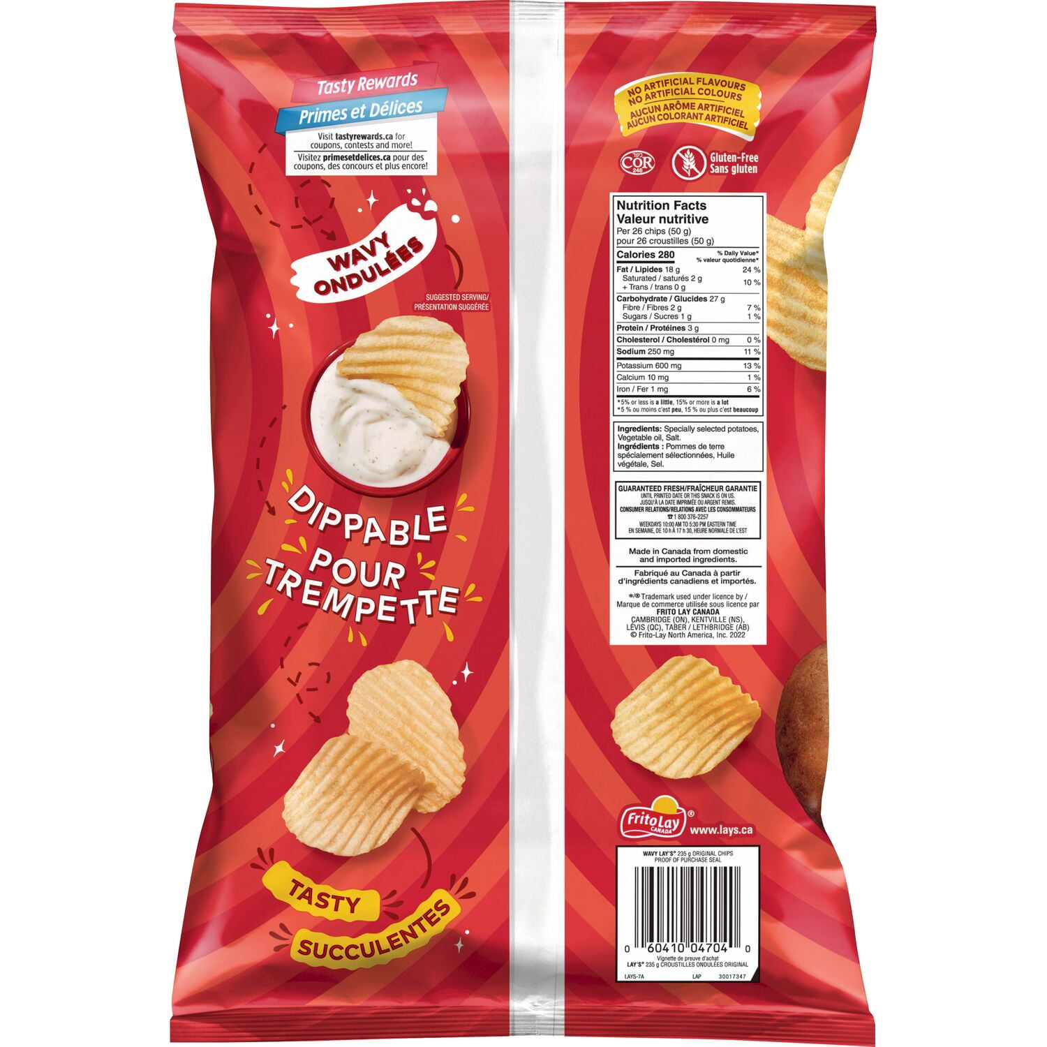 Croustilles Lay’s Ondulées Original 235 g.