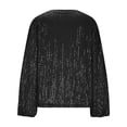 thumbnail image 5 of Laqbezok Dazzling Sequin V Neck Balloon Sleeve Top, Women's Shimmering Evening Party Blouse, Glamorous Sparkly Holiday Outfit, 5 of 8