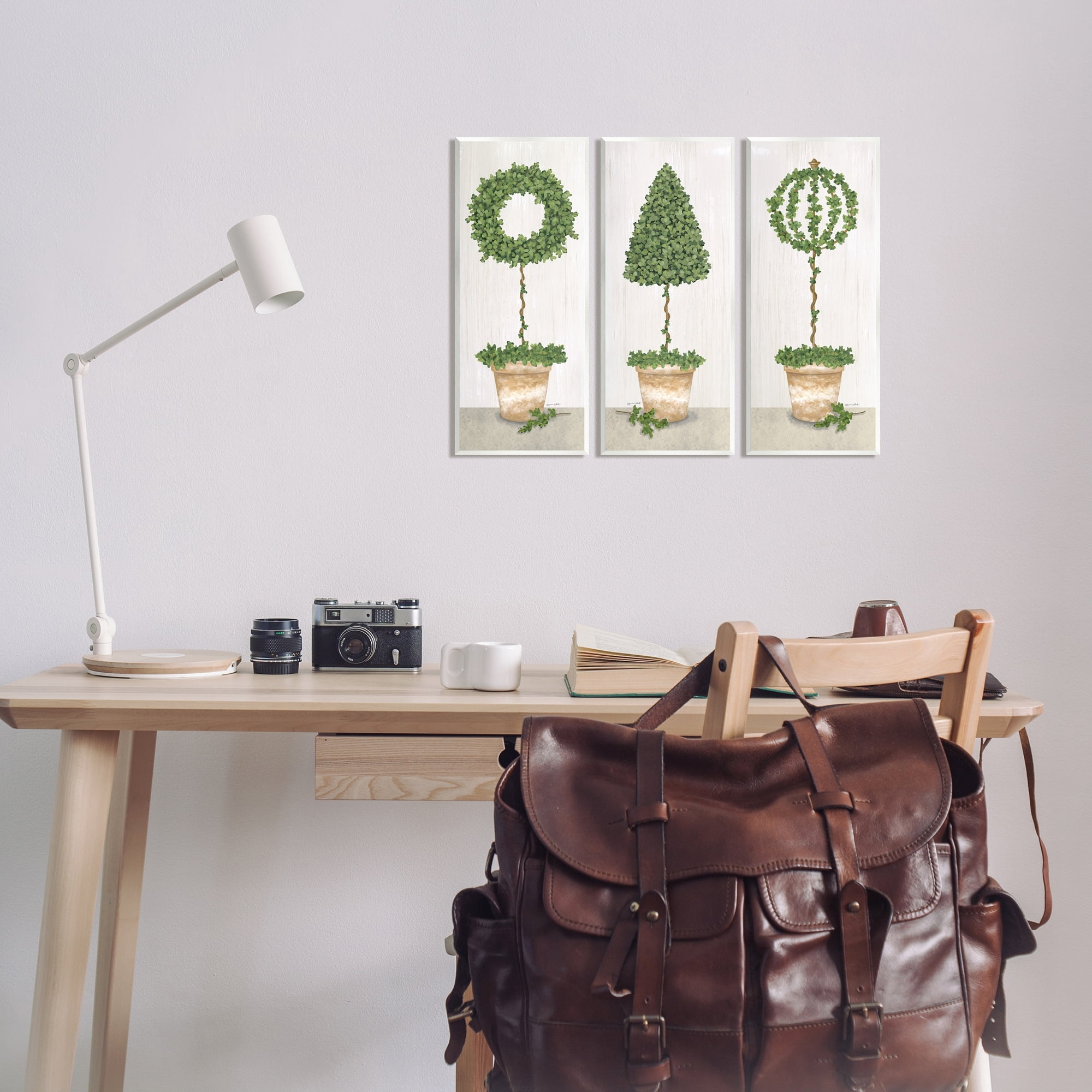 Stupell Industries Potted Topiary Plants Rustic Gardening Botanicals Graphic Art Unframed Art Print Wall Art, Set of 3, Design by Annie LaPoint