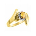 thumbnail image 4 of Rylos Bague de Designer Florale en Or Jaune 14K avec Pierre Précieuse Ovale 6x4 mm et Diamants Étincelants - Bijou en Citrine Pierre de Naissance Taille 6, 4 of 7