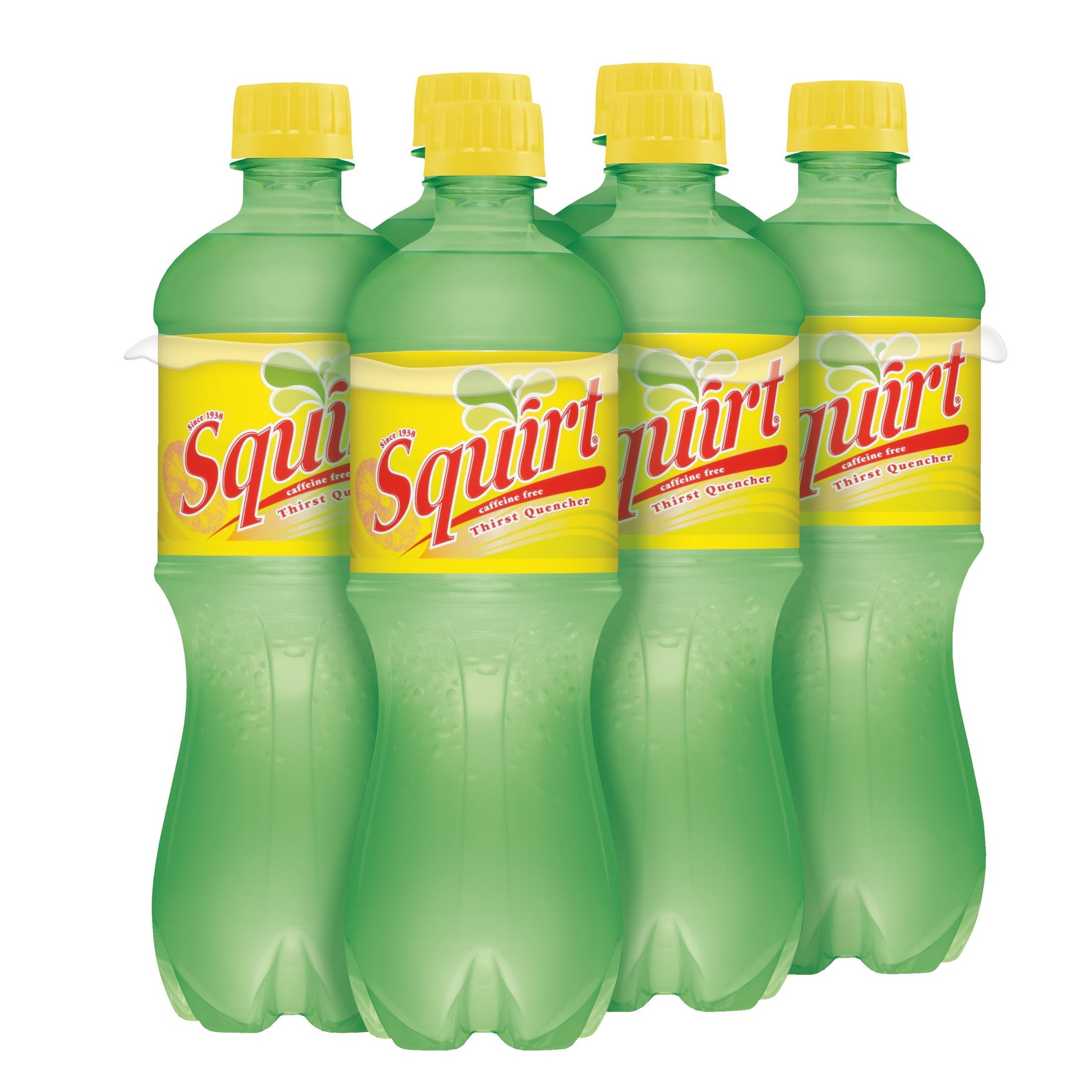 (4 pack) Squirt Caffeine Free Grapefruit Soda Pop, 16.9 fl oz, 6 Pack Bottles