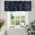 thumbnail image 3 of Valances for Windows Abstract Blue Sky Rod Pocket Short Curtain for Bathroom Living Room Bedroom Shining Stars on Scenery Background 1 Panel 54x18in, 3 of 9