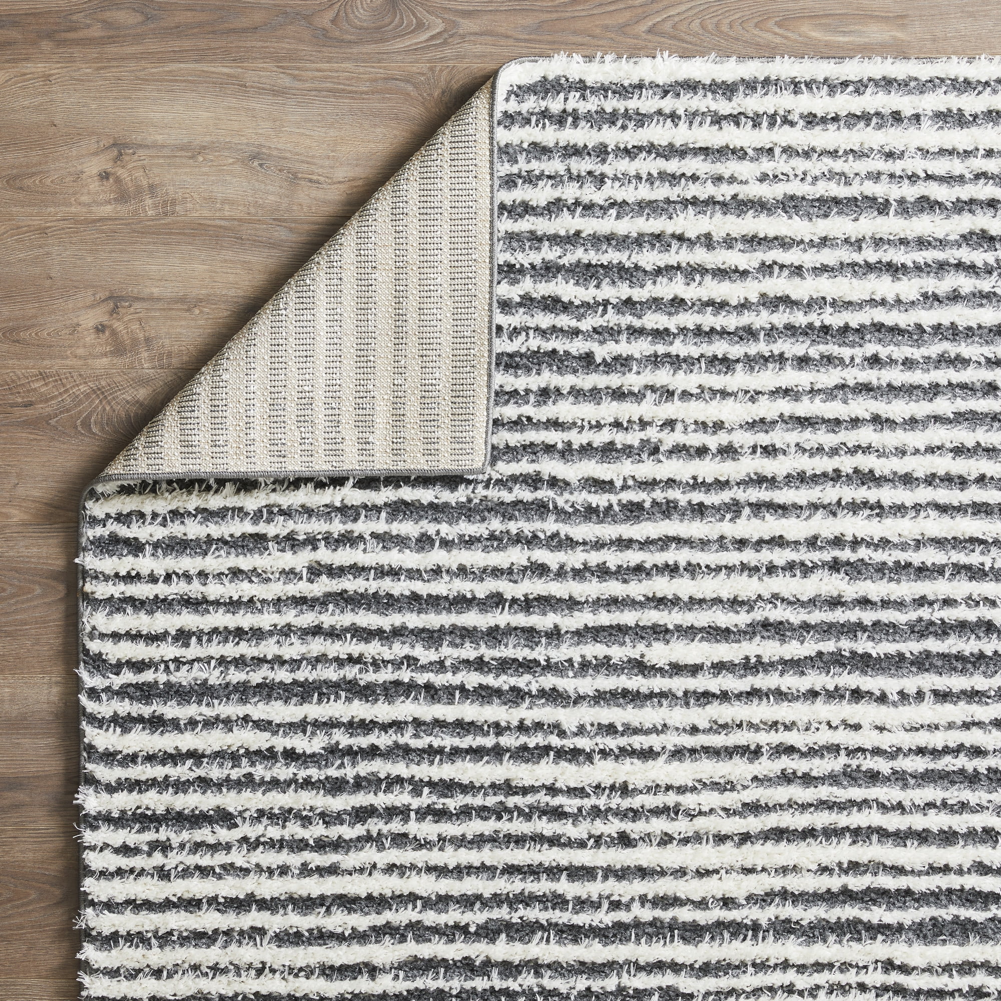 Loomaknoti Vemoa Altomarze 2' x 7' Blue Stripe Indoor Runner Rug