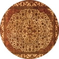 thumbnail image 1 of Ahgly Company Indoor Round Oriental Orange Industrial Area Rugs, 7' Round, 1 of 4