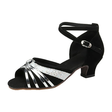 

Womens Sandals Large Size Latin Dance Square Dance Thick Heel Low Heel Shoes
