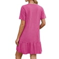 thumbnail image 5 of MOSHU Crew Neck Dresses for Women Short Sleeve Women Dresses Casual Swing Babydoll Midi Dress with Pockets, 5 of 12