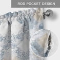 thumbnail image 3 of Blue Beige Floral Kitchen Valances for Windows, Vintage Smear Abstract Art Bathroom Window Valances 54x18 Inch Rod Pocket Window Treatments Valance Curtains for Living Room Bedroom Decor, 3 of 9