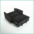 thumbnail image 3 of Modern Velvet 55" Convertible Futon Sofa Bed with 2 Pillows, Compact Loveseat for Living Room, 3-Level Adjustable Backrest, 3 of 23