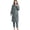 Blue, variant on 2 Pcs/Set Women Winter Bathrobe Pants Set Thick Fleece Keep Warm Hooded Single-breasted Robe with Pockets Loose Homewear Trousers Sleepwear Pajamas