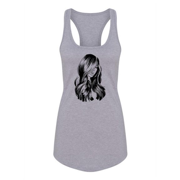 Women With Long Wavy Hair Tank Women -Image by Shutterstock, Female x-Small