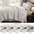 thumbnail image 7 of Exclusivo Mezcla 100% Cotton Quilts Queen Size Beige, Soft Breathable Bedspread Gauze Boho Pattern Coverlet Lightweight Queen Quilt Bedding Set for All Seasons( 1 Quilt and 2 Pillow Shams), 7 of 7