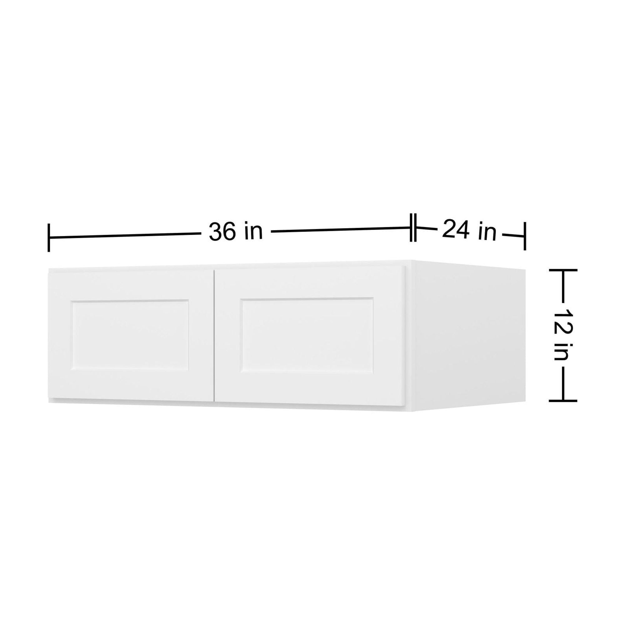 Furinno Shaker Wall Refrigerator Kitchen Cabinet with 2-Doors, Ready to Assemble, 24 D x 36 W x 12 H, White