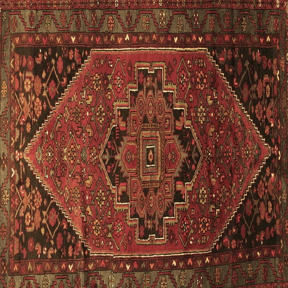 Ahgly Company Indoor Square Persian Brown Traditional Area Rugs, 7' Square