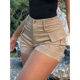 thumbnail image 3 of Womens Casual High Waist Button Front Street Style Cargo Shorts with Pockets for Summer S, 3 of 5
