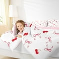 thumbnail image 5 of Feelyou Fashion Princess Bow Full Size Comforter Sets, Kawaii Bowknot Cherry Bedding Comforter Set, Teens Kids Girls Women Reversible Bedding Sets, Luxury Bedroom Decor, 3 Pieces, 5 of 9