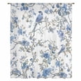 thumbnail image 2 of Blue Floral Birds Sheer Curtains 45 Inches Long, Farmhouse Flowers Pastoral Light Filering Curtains, Breathable Simi Curtain Privacy Drapes for Kitchen Bathroom Lightweight Small Window Treatment, 2 of 9