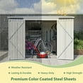 thumbnail image 3 of 8x6 ft Outdoor Storage Shed with Lockable Doors, Adjustable Side Door, Aluminum Frame & Weatherproof Design for Garden, Backyard & Patio Storage, 3 of 9