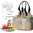 thumbnail image 4 of Pioneer Flower Floral Print Pattern Drawstring Lunch Bag Women - Drawstring Lunch Bag Insulated for Work Office - Stain-Resistant Large Lunchbags for Women with Multi-Pockets, 4 of 6