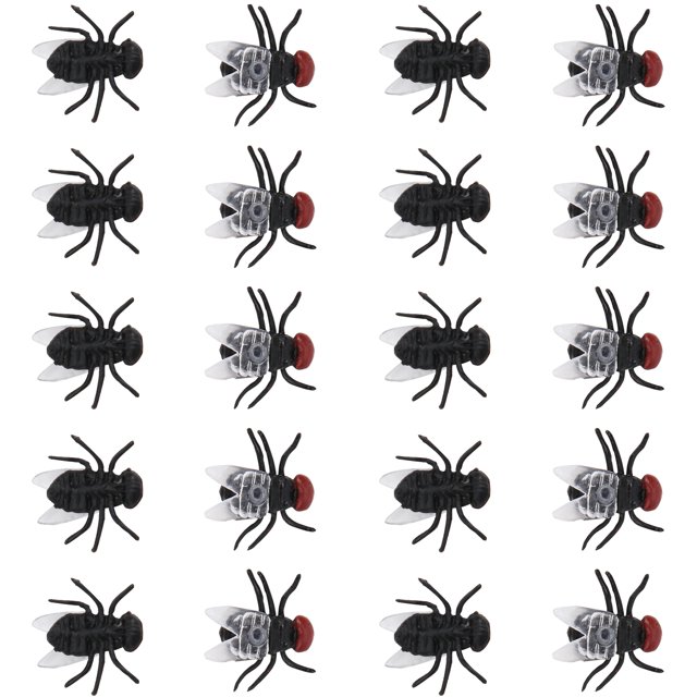 Cergrey 20pcs Plastic Simulated Flies Toy Party Joke Flies Model Toy Accessory Set,Party Flies Toy,Flies Toy