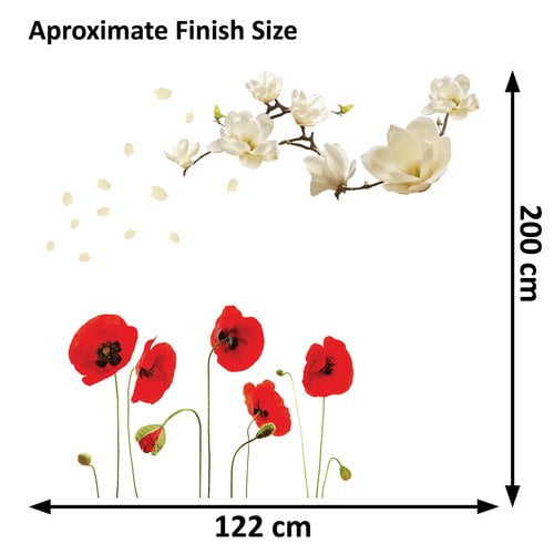 Walplus Magnolia Poppy Flowers Wall Decal Com - Poppy Flower Wall Decals Walplus Magnolia Poppy Flowers Wall Decal Com - Poppy Flower Wall Decals